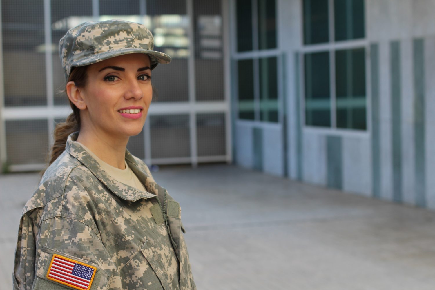 Military female smiling